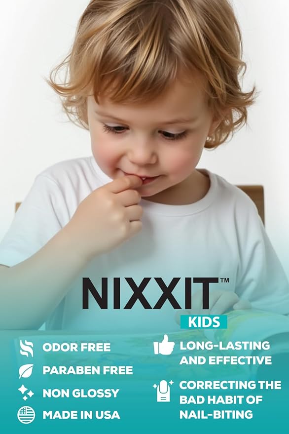 NIXXIT Nail Biting Prevention for Kids - Thumb Sucking Deterrent for Kids, Toddlers, Children - No Bite Nail Polish Pen - Bitter Taste - Safe & Effective Solution for Age 3+
