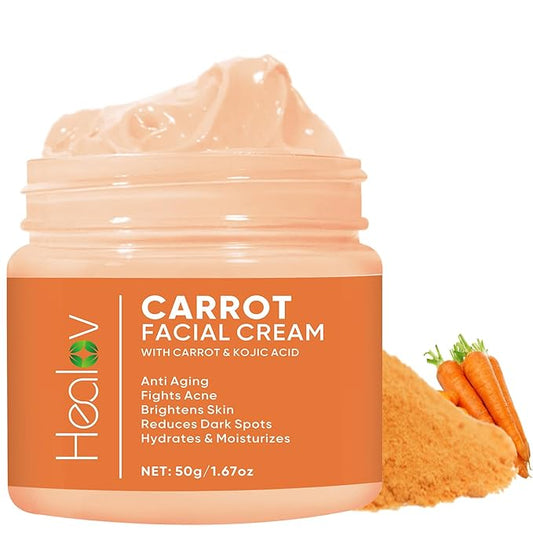 Healov Carrot Cream – Brightening Face & Body Cream for Dark Spots, Uneven Skin Tone & Dull Skin – Moisturizing Carrot Oil Lotion for Face, Underarms, Inner Thighs, Neck, Knees & Elbows