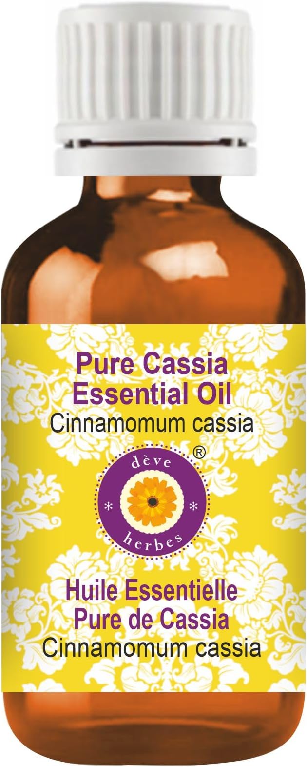 Deve Herbes Pure Cassia Essential Oil (Cinnamomum Cassia) Steam Distilled 15ml (0.50 oz)