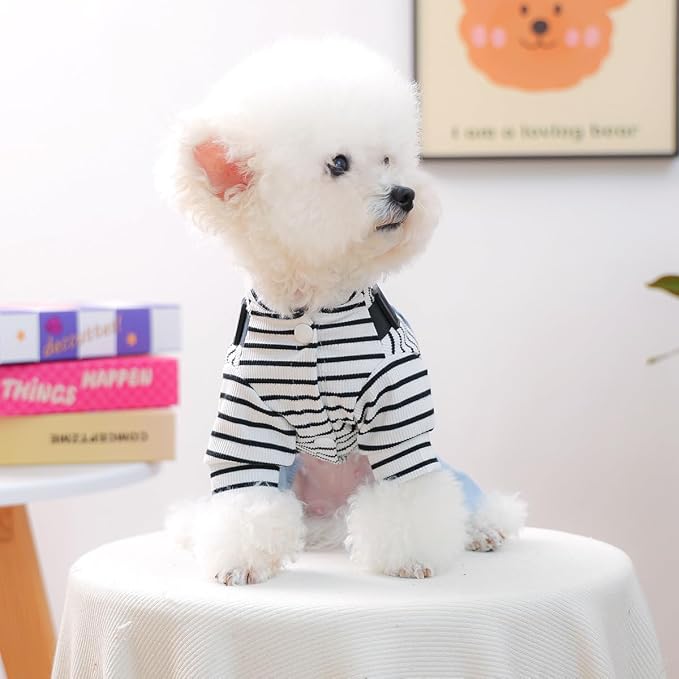 Dog Stylish Overalls Comfortable One Piece Puppy Outfits Summer Bib Overalls for Small Dogs Cute Pet Jumpsuit Onesie Chihuahua Yorkies Birthday Holiday Clothes Costume