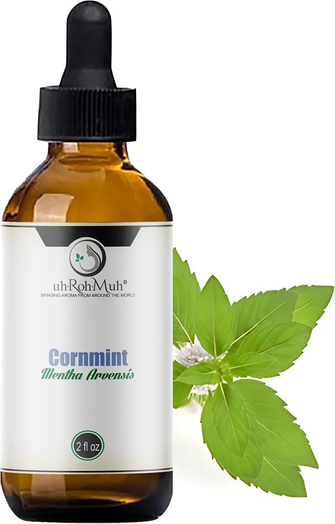 Cornmint Essential Oil - 100% Pure & Natural Essential Oil for Aromatherapy, Home Essential Diffuser Oil, Refreshing Minty Aroma for Aromatherapy and Skincare - Sourced from India 2oz