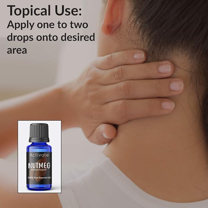 Activate Nutmeg Essential Oil 100% Pure, Premium Grade, Undiluted, Natural, Aromatherapy & Diffuser Use 10ml