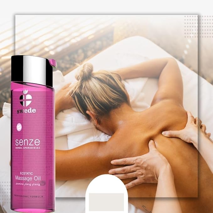 Swede Ecstatic Erotic Massage Oil Warming Edible Foreplay Aphrodisiac Aromatherapy Sensual Massage Oil for Couples - Relaxing Full Body Massage Oil for Date Night 2.5oz 75ml