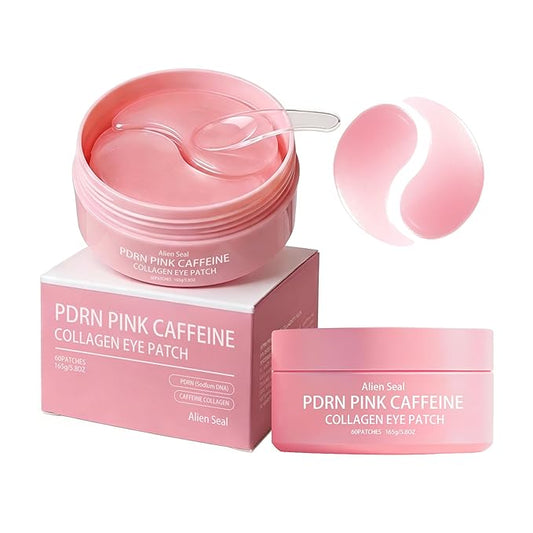 PDRN Pink Caffeine Collagen Eye Patch for Night CareㅣFuller-Looking Eye Area, Under-Eye Puffiness, Dark Circles Care for Smooth, Radiant & Youthful-Looking | Korean Skincare, K-Beauty (2PC)