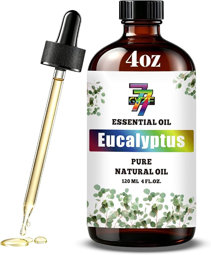 Eucalyptus Essential Oil, Eucalyptus Oils, for Diffuser, Humidifier, Shower, DIY Candles, Soap, Cleaning, Home, Gift, Essential Oil, GV77ZF Eucalyptus Fragrance Oil - 4 fl oz (120 ml)