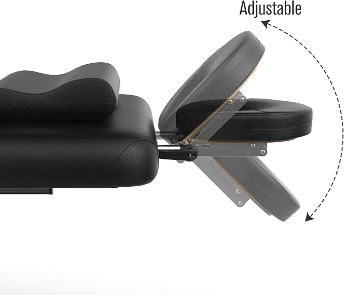 Electric Massage Bed with Adjustable Height and Backrest, Electric Massage Table for Treatment, Physical Therapy and Spa Facial Bed, 2 Motor, Hydraulic Equipment, Remote Control, 32 W x 75 L, Black