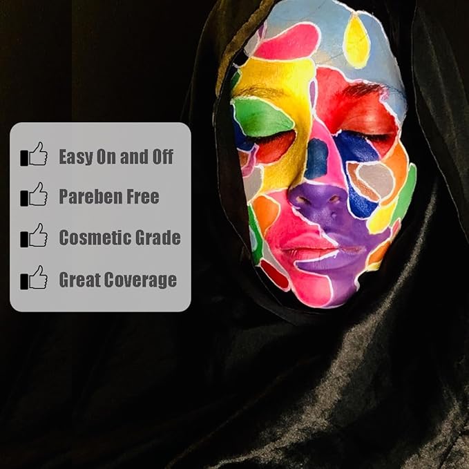 Bowitzki 30g Professional Face Paint Body Paint Water Based Face painting Makeup Safe for Kids and Adults Split Cake Single Color Halloween Christmas Party (Light Green)