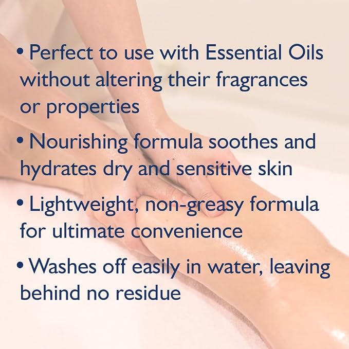 Hydro 2 Oil Sweet Almond Massage Oil 8.4 fl oz - Water Dispersible Formula with Sweet Almond Oil for Nourishing Relaxation