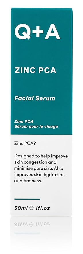 Q+A Zinc PCA Facial Serum (30ml), 99% Natural, Pore-Refining & Firming Serum with Zinc PCA and Reishi & Shiitake Mushrooms, Reduces Redness & Blemishes, Fragrance Free, Vegan & Cruelty Free Skincare
