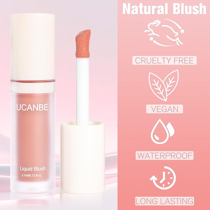 Matte Liquid Blush for Cheeks, High Pigment Buildable Cream Blush, Long-Lasting Natural Glow - Hydrating Formula Lightweight Makeup Radiant Flushed Cheeks (03 Guava)