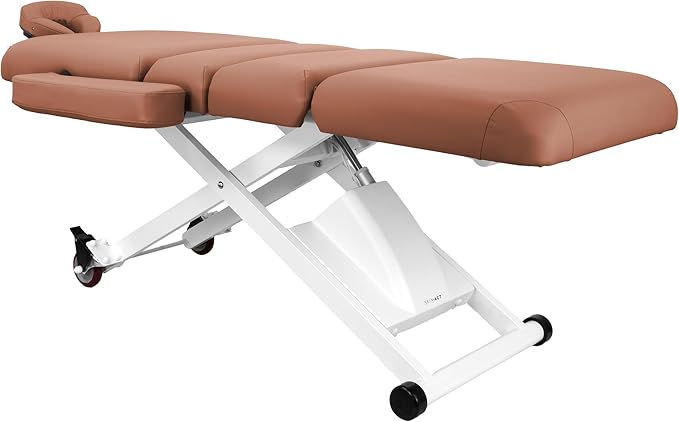 SKINACT Cleo Electric Spa Treatment Table, Facial Massage Bed ADA Compliant (Camel)