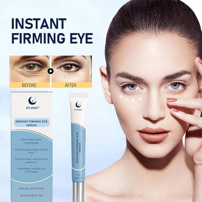 Instant Firming Eye Serum, Anti-Aging Formula for Under Bags and Wrinkles, Under Eye Cream, Wrinkle Filler, Visibly Improves for Bags Dark Circles Treatment for Puffines, 15ml (Without Fragrance)