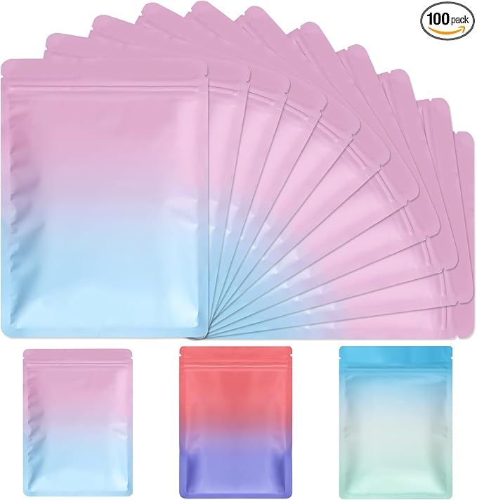 Disposable Sanitary Hygiene Disposal Bags for Bag Period Tampon Napkin Trash, 100pcs, Discreet Privacy Cover, Stylish Look, Self-Adhesive Seal,Portable for Purse, Bathroom, School, Travel(Pink-Blue)