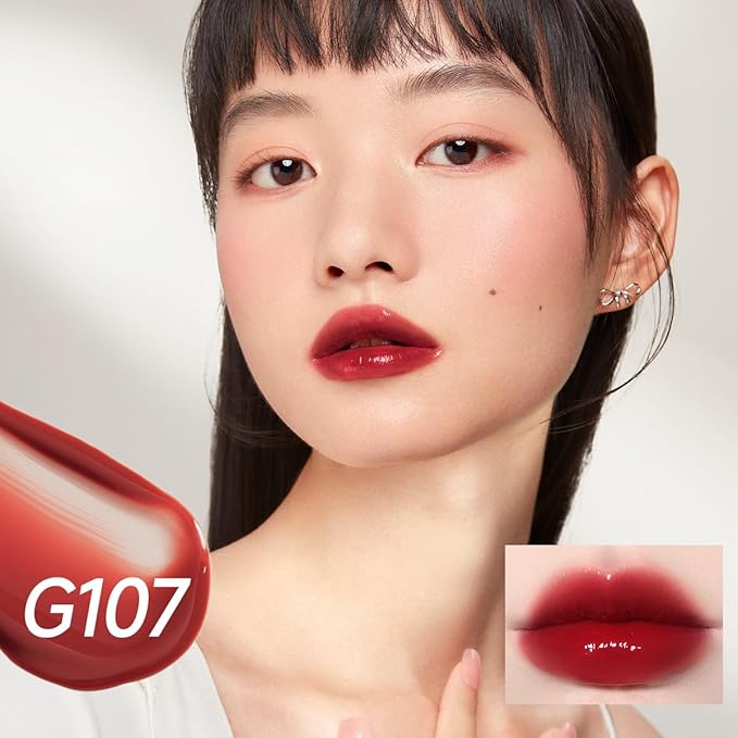 CARSLAN Hydrating Lip Gloss Serum, Moisturizing, Plunping, Shiny Lip Glow, Tinted Lip Care with Vitamin E, Crithmum Maritimum Essential oil, G107