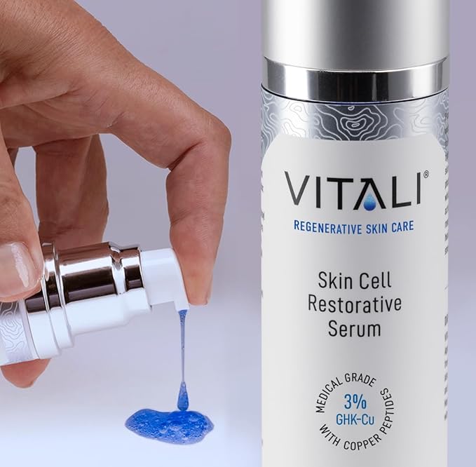 Vitali 2% GHK-Cu Copper Peptide Serum – Lightweight Hydrating Serum for Smoother, Radiant-Looking Skin – 1.69 fl oz