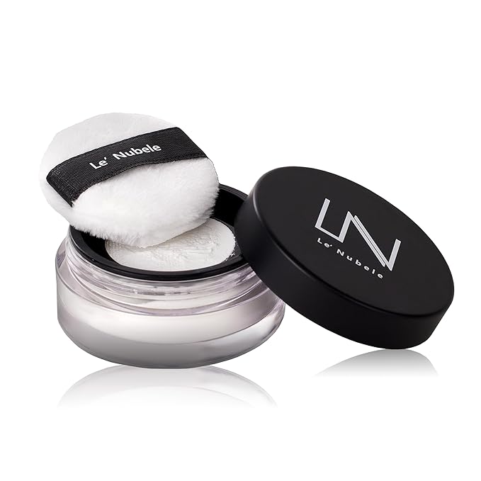 Le Nubele Azulene Face Cover Fixing Powder Translucent Setting Powder for All Skin Types and Tones, Pore-Blurring, Matte Finish, Soft-Focus Technology, Korean Makeup, 10g/0.35 oz.