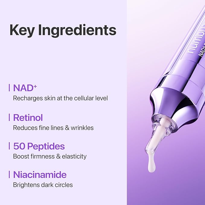 numbuzin No.9 Eye Cream | NAD+ Retinol Volumetox Eye Cream | Dark Circles, Glow Up, Firming, Wrinkles, Fine Lines, Depuff | Peptides, Niacinamide | Restores Radiance for Undereyes | 0.33 fl. oz.