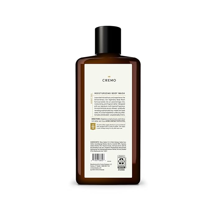 Cremo Body Wash for Men, Rich-Lathering Spice & Black Vanilla, 16 Fl Oz