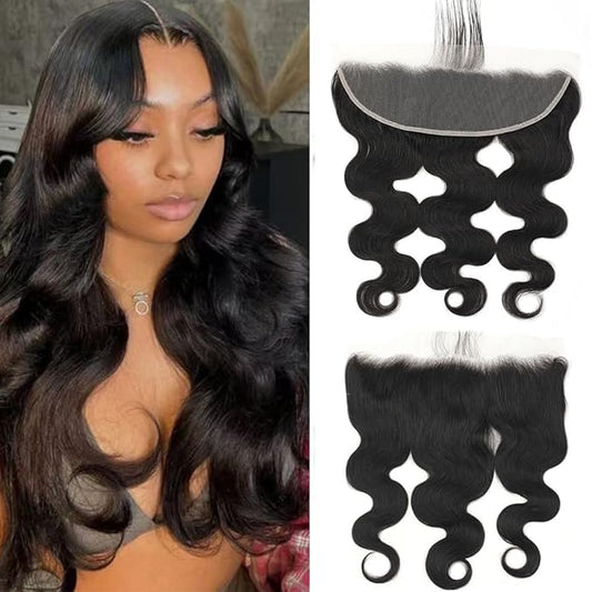 13x4 Skinlike HD Lace Frontal Closure Body Wave Human Hair Ear to Ear Frontal 20inch Brazilian Straight Virgin Hair Pre Plucked Natural Hairline Nature Black