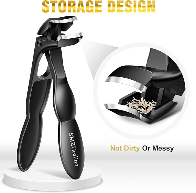 Toenail Clippers for Seniors Thick Nails, 2026 Angled Head Large Toe Nail Clippers for Men, Wide Jaw Opening Heavy Duty Fingernail Clippers