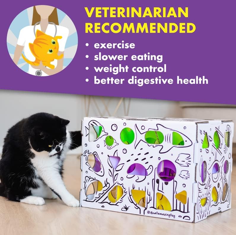 Cat Amazing MEGA – Cat Treat Puzzle Box – Interactive Food Maze – Cat Puzzle Feeder – Treat Box for Indoor Cats – Enrichment Food Toy – Best Cat Toy for Cats!