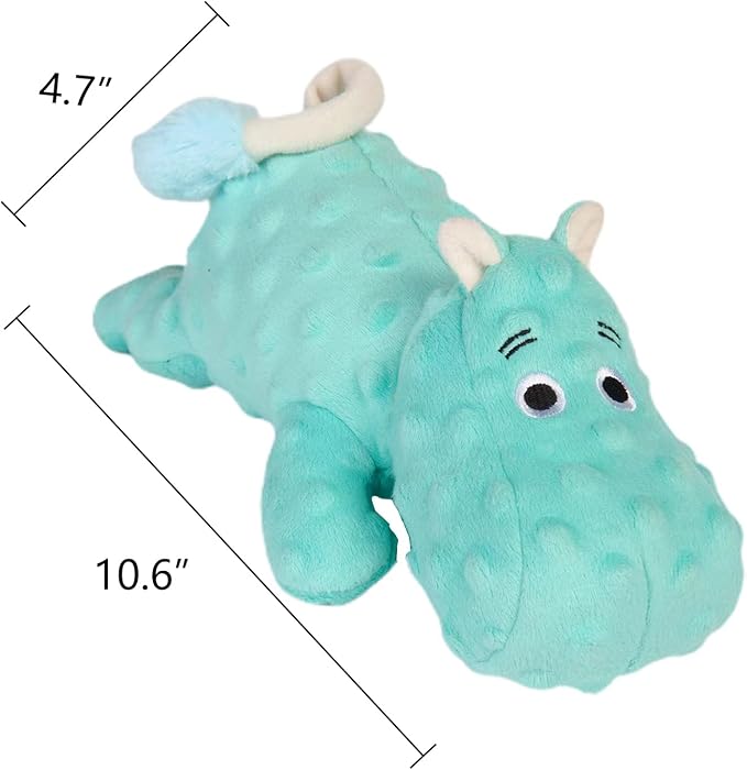 DODODOLA Cute Stuffed Hippo Dog Toys Squeaky with Crinkle Paper for Small, Medium Dogs