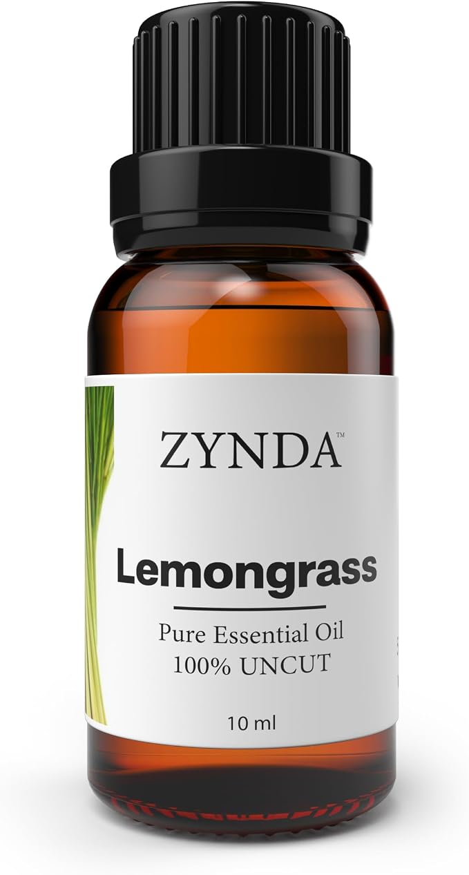 Lemongrass Essential Oil 10ml – 100% Pure and Natural Lemongrass Oil for Aromatherapy and Diffuser – Premium Grade Essential Oils for Skin, Massage, Hair Care