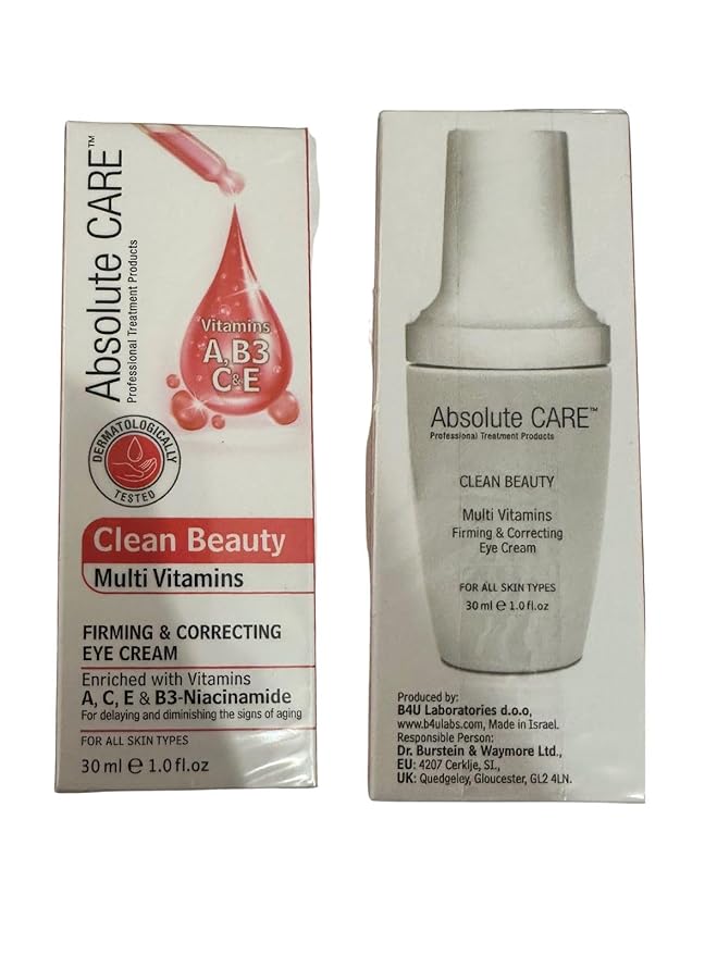 Absolute Care Clean Beauty Multi-Vitamins Firming & Correcting Eye Cream for All Skin Types