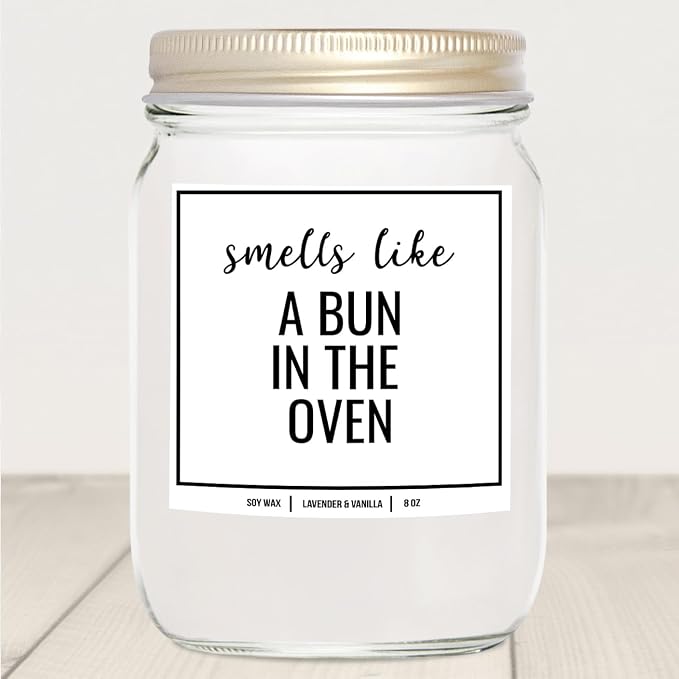 You Nique Designs Pregnancy Announcement Candle for Grandparents Dad Family Uncle Aunt, 8 Oz, Pregnancy Reveal to Parents, White All Natural Soy Vegan Aromatherapy Candles (Lavender & Vanilla)