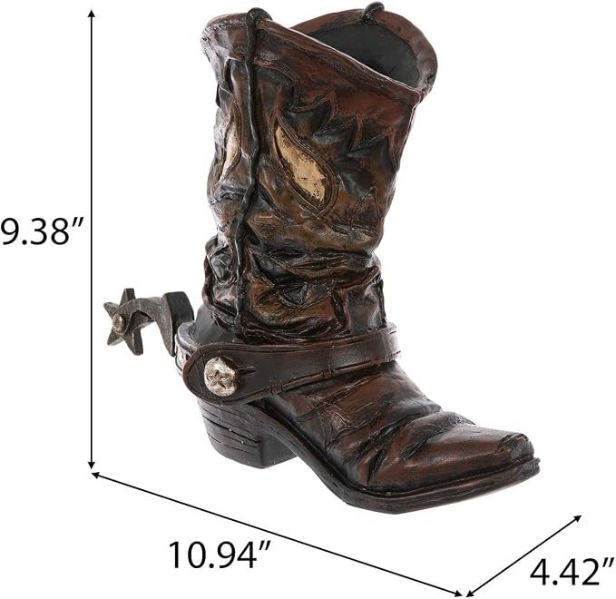 Hobby Lobby Western Star Spur Cowboy Boot Vase, Set of 2 | 9.38" H x 10.94" W, Faux Floral Centerpiece Vase