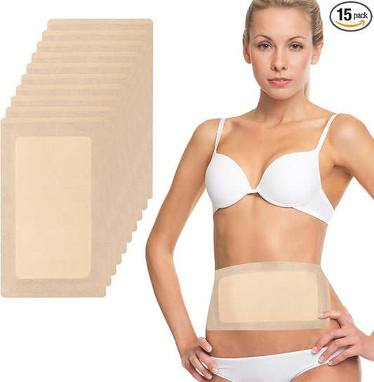 15 Pcs Castor Oil Pack Wrap, Disposable Portable Castor Oil Packs Patches with Anti Leakage Cotton for Belly/Leg/Back (Oil Not Included), 11" x 6.3"