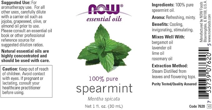 NOW Spearmint Oil, 1-Ounce (Pack Of 2)