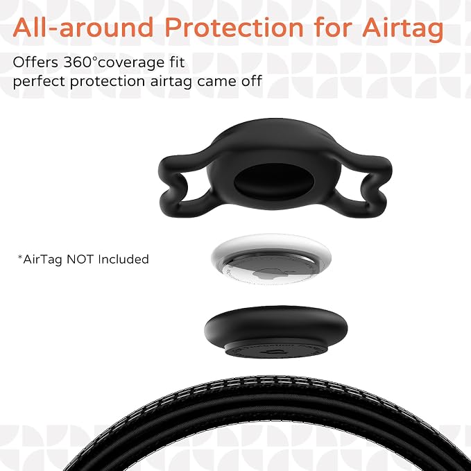 Waterproof AirTag Dog Collar with QR Code Dog Tag, Black02 M | IP68 waterproof, QR code dog tag, Anti-Lost, Online profile, fits XS-L (8"-26"), Padded nylon, Reflective, No App, No Fees