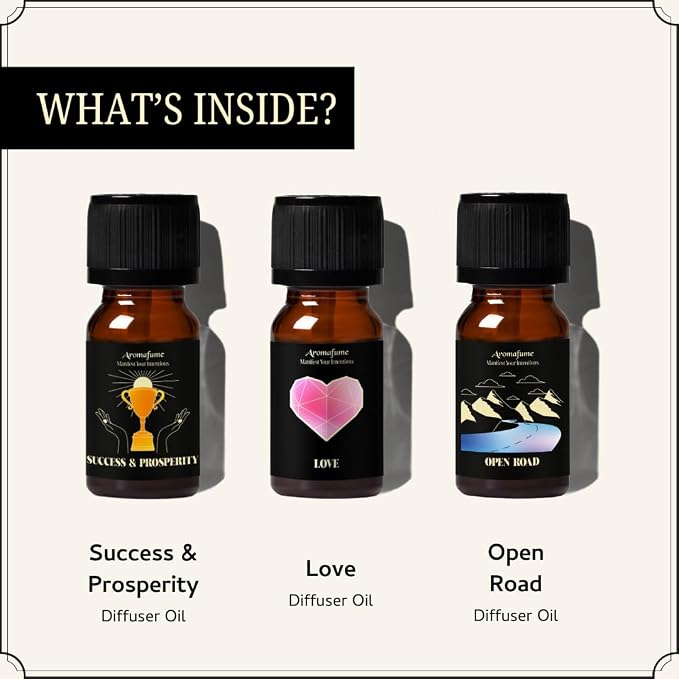 Success & Prosperity, Love & Open Road Oils | 3 x 10 ml | Ideal for Cultivating Love, Welcoming Success etc| Manifestation & Mindfulness