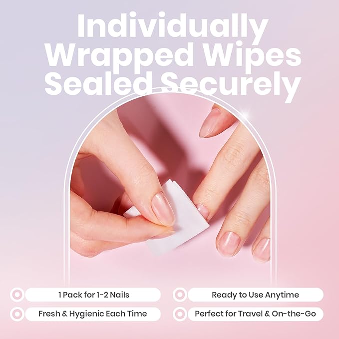 Beetles Acetone-Free Nail Polish Remover Pads - 50 Count Nail Scrubbers 2-in-1 Prep & Lacquer Remover Nail Polish Remover Wipes Travel-Friendly Fingernail Polish Remover with vitamin E