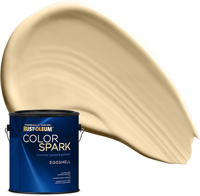 Rust-Oleum Color Spark Interior Paint and Primer in One, Eggshell, Cocoa Butter, 1 Gallon