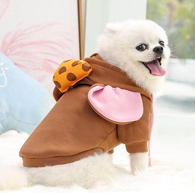 Dog Hoodie Warm Autumn Winter Pet Sweatshirt (Brown Mouse Shape,XL) | Cute styling Pet Clothing Coat For 2-25 Lbs Small Medium Dog Cat French Bulldog Chihuahua Pug Boston Terrier Poodle Dachshund