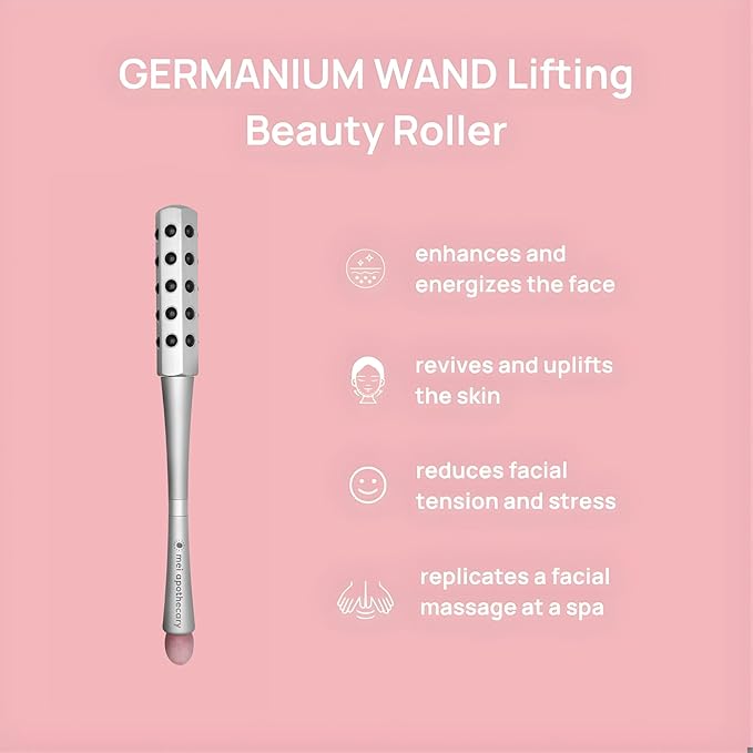 Mei Apothecary Germanium Wand Lifting Face Roller | Face Massager Tool for Skin Rejuvenation, Anti-Aging & Relaxation | Facelift Wand for All Skin Types