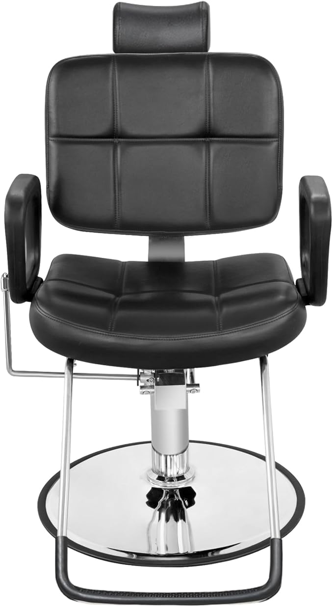 BarberPub Reclining Hydraulic Barber Chair Salon Beauty Spa Shampoo Equipment 2059 (Black)