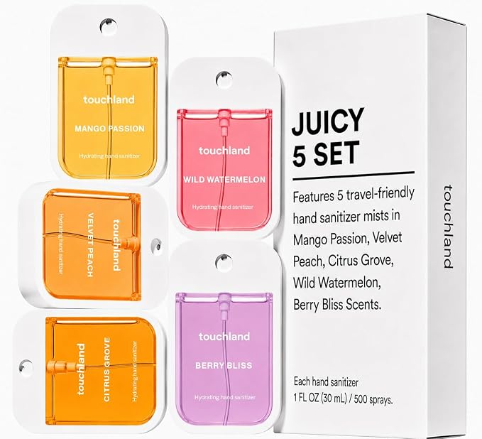Touchland Hand Sanitizer Spray, Juicy 5 Set - 5 x 1 FL OZ