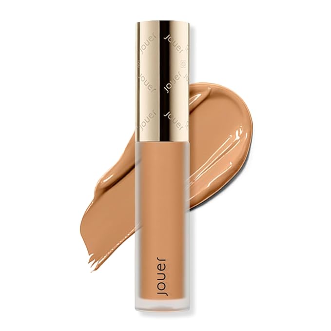 Jouer Essential High Coverage Liquid Concealer - Brightening Concealer - Color Corrector for Under Eye Dark Circles, Spot Coverage, and Eye Primer - Soft Matte Finish, Chiffon