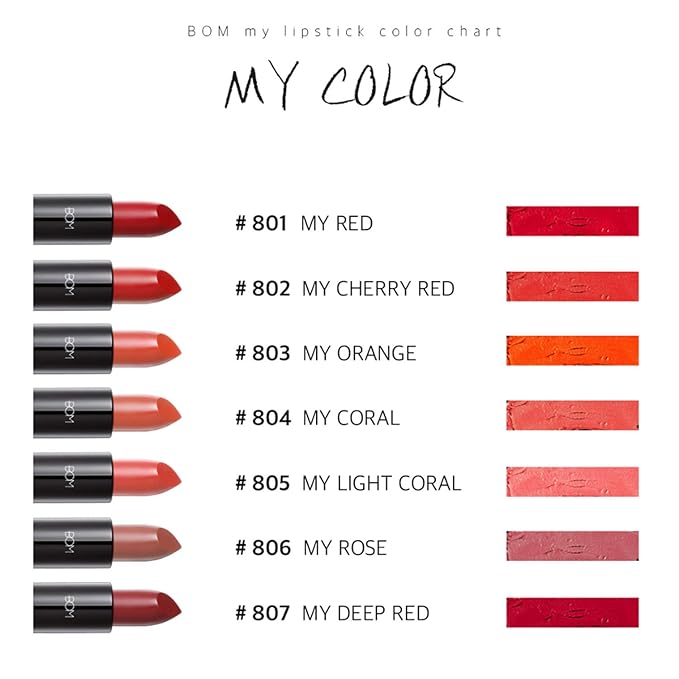 bom My Lipstick #806 Rose Long Lasting Strong MLBB Rose Matte Lipstick Velvet Texture