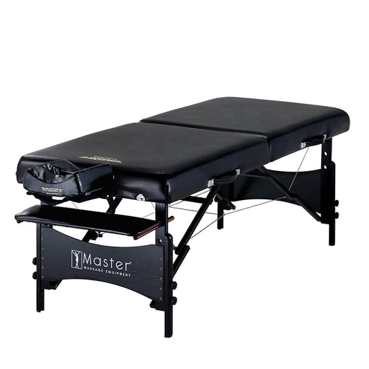 Master Massage 30" Galaxy Professional Portable Massage Table Package with Accessories in Black - Memory Foam Cushioning - Tattoo Table- Spa Salon Beauty Facial Bed