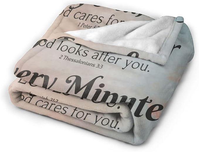 QETXVI Bible Verse Blanket with Inspirational Thoughts and Prayers- Religious Throw Blanket Soft Lightweight Cozy Plush Warm Blankets for Women Men Gift 40"X 50"