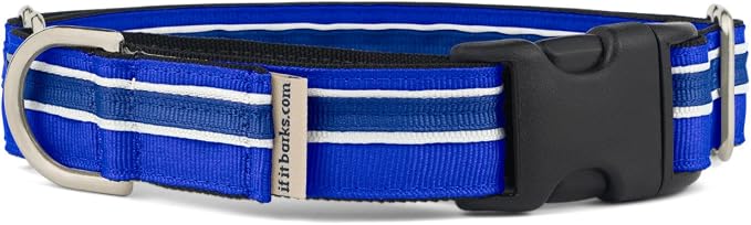 If It Barks 1" Martingale Collar with Quick Snap Release Buckle, Adjustable, USA Made, Small, Blueberry