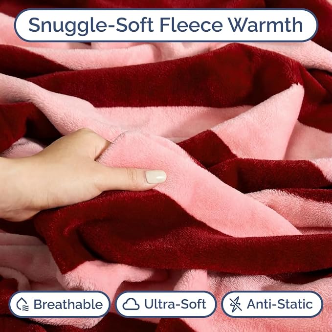 Ultra Soft Fleece Blanket - Flannel Fleece Luxury Blanket - Lightweight for Couch Bed Chair - Thick, Warm and Breathable - All Season Cozy Fuzzy, Anti-Static Microplush Bedding, Queen, Design 321
