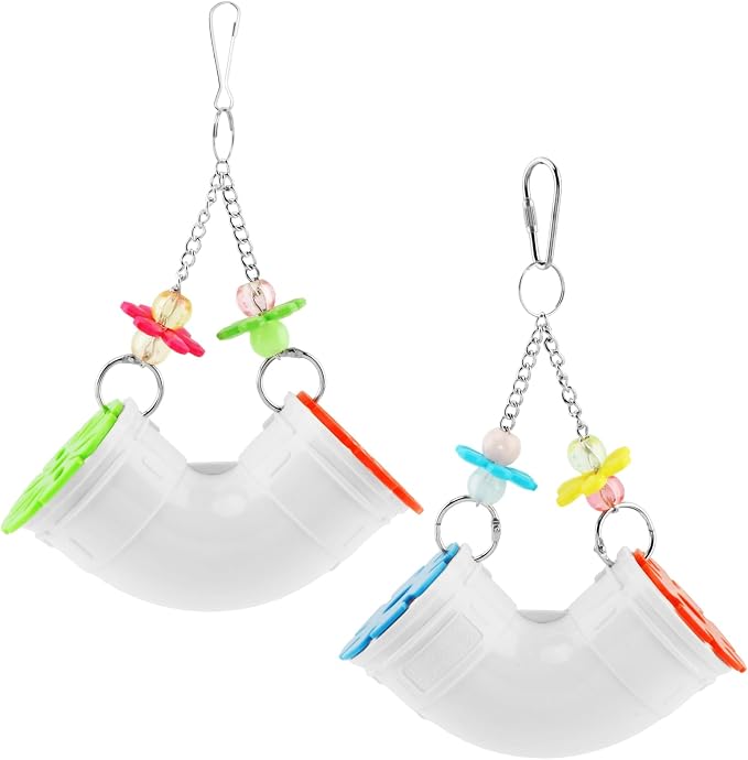 2-Pack Rat Enrichment Toys,Interactive Slow Feeder Puzzle Toys Set for Mice and Parakeets,Hanging Foraging Feeders with 2 Styles, Wide Opening for Various Treats