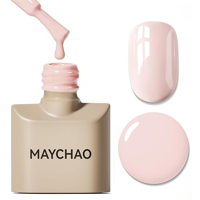 MAYCHAO 15ML Ballet Slippers Gel Nail Polish, Baby Pink Gel Polish Soak Off UV LED Curing for Nail Art Starter Manicure Salon DIY at Home, 0.5 OZ