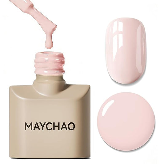MAYCHAO 15ML Ballet Slippers Gel Nail Polish, Baby Pink Gel Polish Soak Off UV LED Curing for Nail Art Starter Manicure Salon DIY at Home, 0.5 OZ