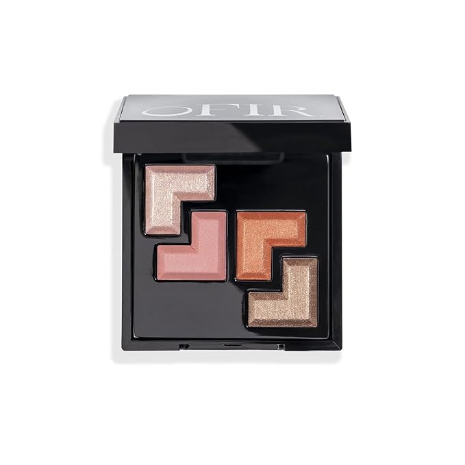 OFIR Quadratic Eyeshadow Palette | Intensely Pigmented and Non-Creasing | Matte & Shimmer Shades | Eye Shadow Palette Makeup with Mirror, Compact for Travel, 4.4g | Orange Caves – Warm Rustic Tones